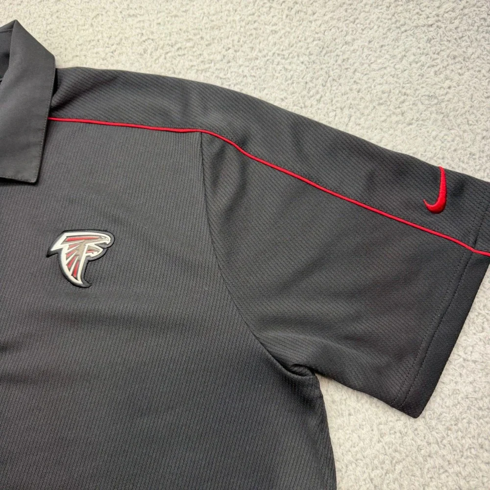 Nike 474392-010 Mens Medium NFL Atlanta Falcons NFL Dri-FIT Sideline Polo Shirt